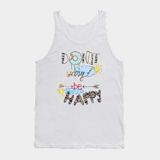 Be happy donuts colorful print Tank Top